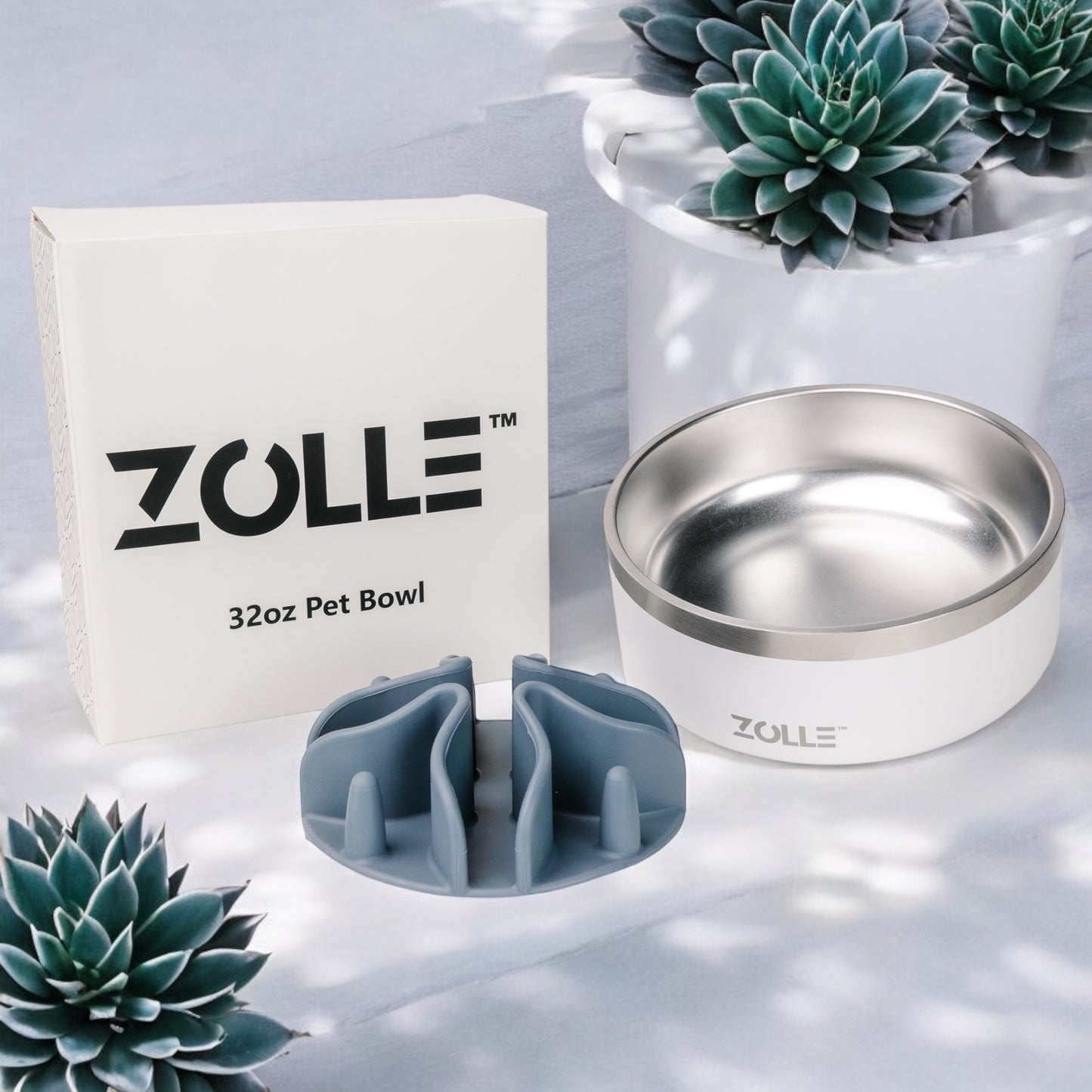 ZOLLE® Bowl - Premium stainless steel pet bowl & slow feeder
